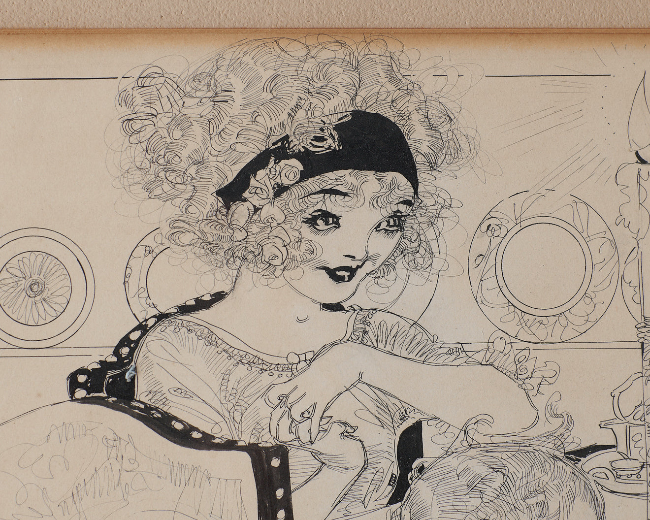 NELL BRINKLEY (1886-1944) PEN AND INK DRAWING, signed